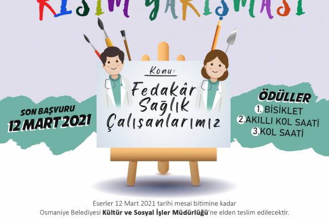 OSMANİYE BELEDİYESİ’NDEN “FEDAKÂR SAĞLIK ÇALIŞANLARI” KONULU RESİM YARIŞMASI