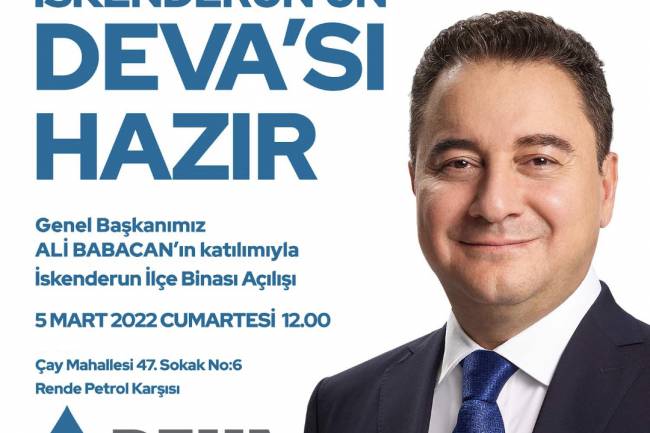 Ali Babacan Hatay’a Geliyor.